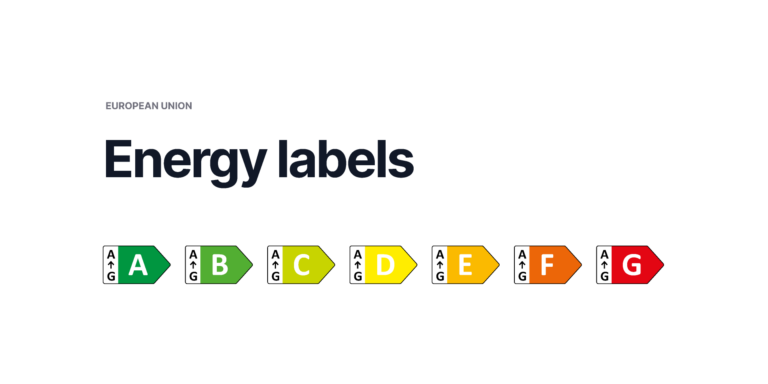 Overzicht van de energielabels, waarbij we label A aanraden om elektriciteit te besparen